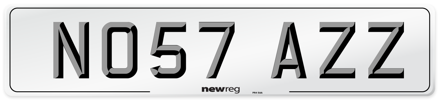 NO57 AZZ Number Plate from New Reg
